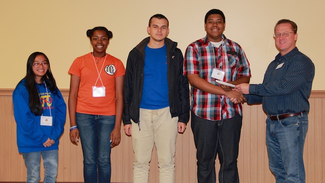 Students receiving award