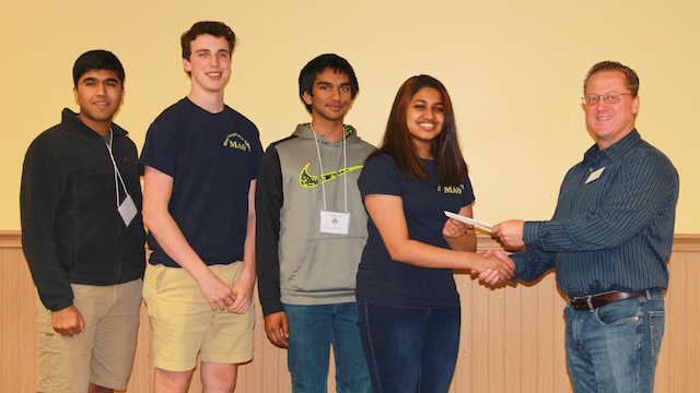 Students receiving award