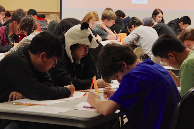Students taking the morning test